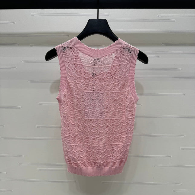 CHANEL 25S HOLLOW KNIT VEST 264158
