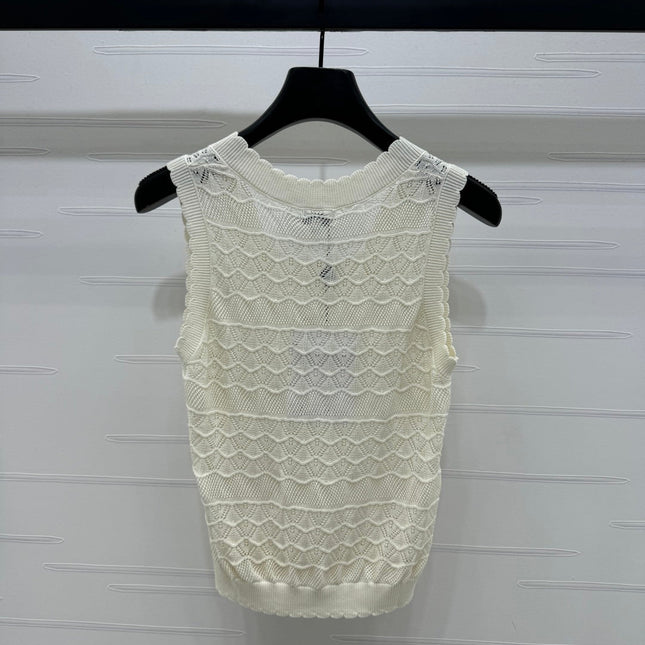 CHANEL 25S HOLLOW KNIT VEST 264154