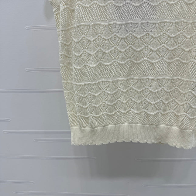 CHANEL 25S HOLLOW KNIT VEST 264154