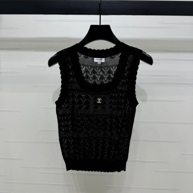 CHANEL 25S HOLLOW KNIT VEST 264156