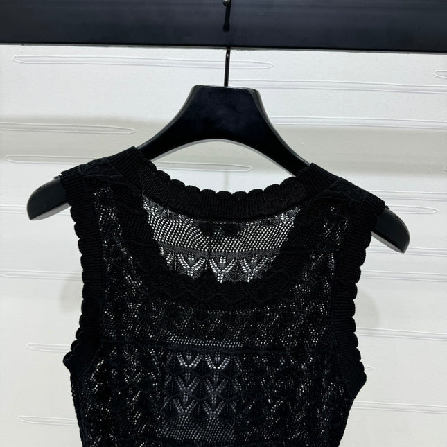 CHANEL 25S HOLLOW KNIT VEST 264156