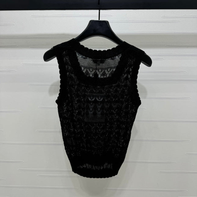 CHANEL 25S HOLLOW KNIT VEST 264156