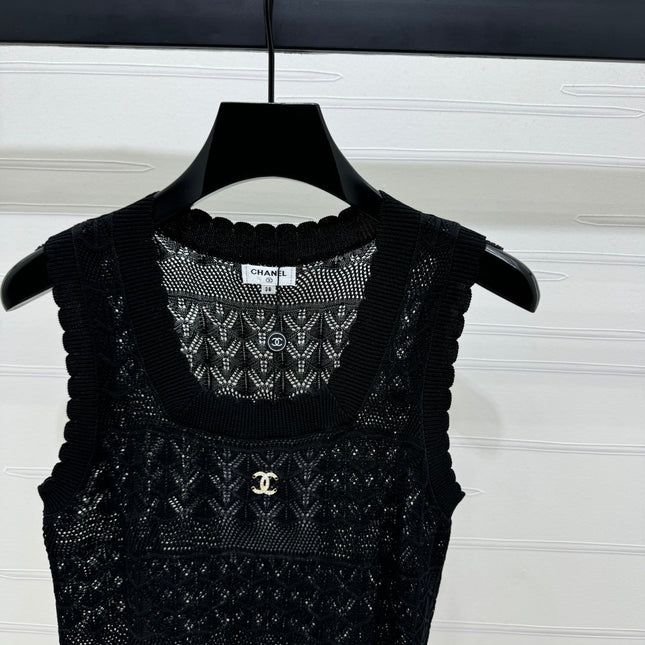 CHANEL 25S HOLLOW KNIT VEST 264156