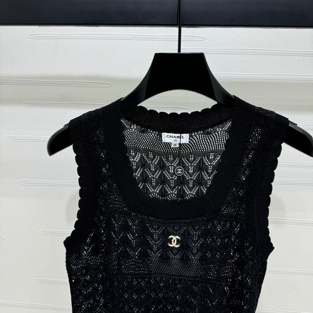 CHANEL 25S HOLLOW KNIT VEST 264156