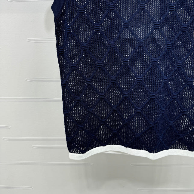 CHANEL 25S DIAMOND HOLLOW KNIT VEST 264031