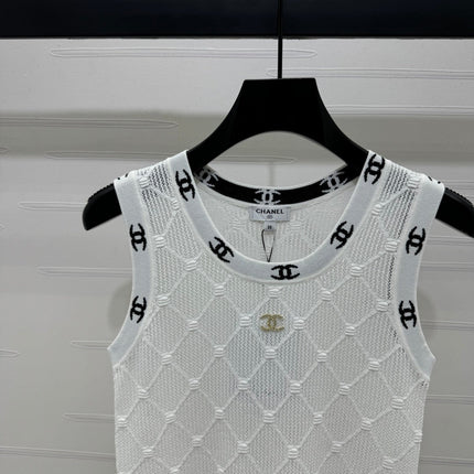 CHANEL 25S DIAMOND HOLLOW KNIT VEST 264033