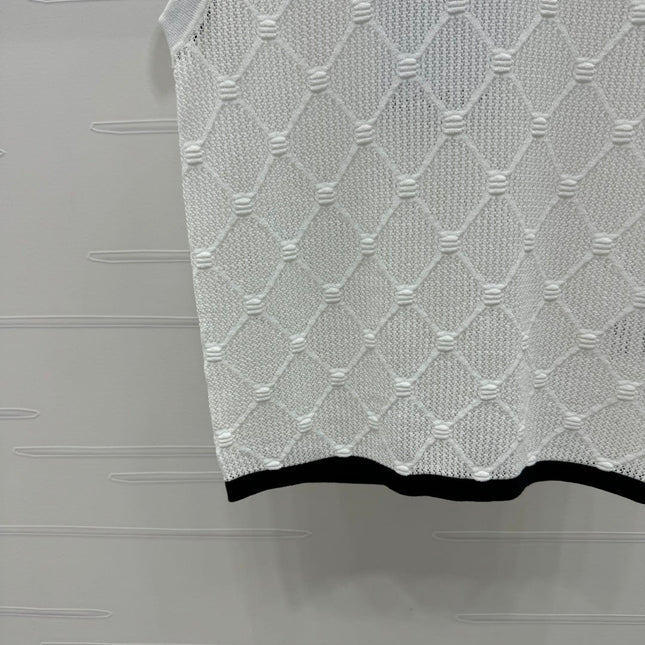 CHANEL 25S DIAMOND HOLLOW KNIT VEST 264033
