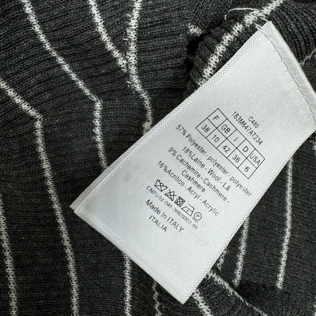 DIOR 25S SHORT SLEEVE STRIPED V-NECK SWEATER 264077
