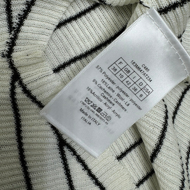 DIOR 25S SHORT SLEEVE STRIPED V-NECK SWEATER 264078