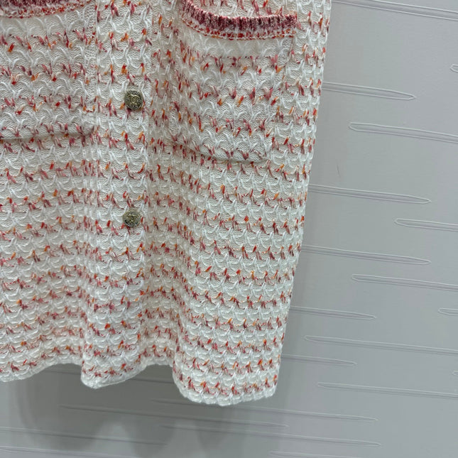 CHANEL 25S ROUND NECK KNIT DRESS WITH PEARL TAG 264026