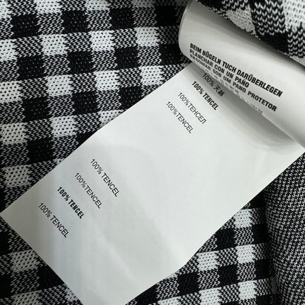 MIUMIU CREW NECK SHORT-SLEEVE PLAID KNIT TOP 274833
