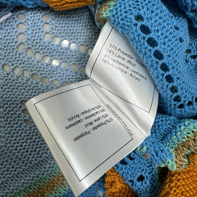 CHANEL EMBROIDERED LOGO OPEN-KNIT VEST 274868