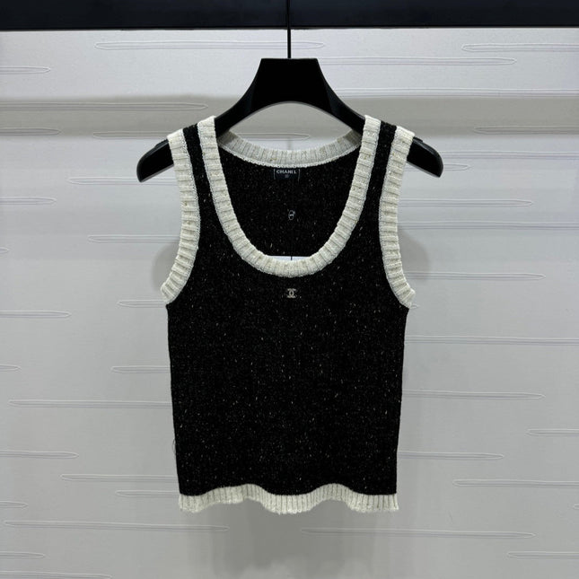 CHANEL ROUND-NECK SEQUIN KNIT VEST 274865