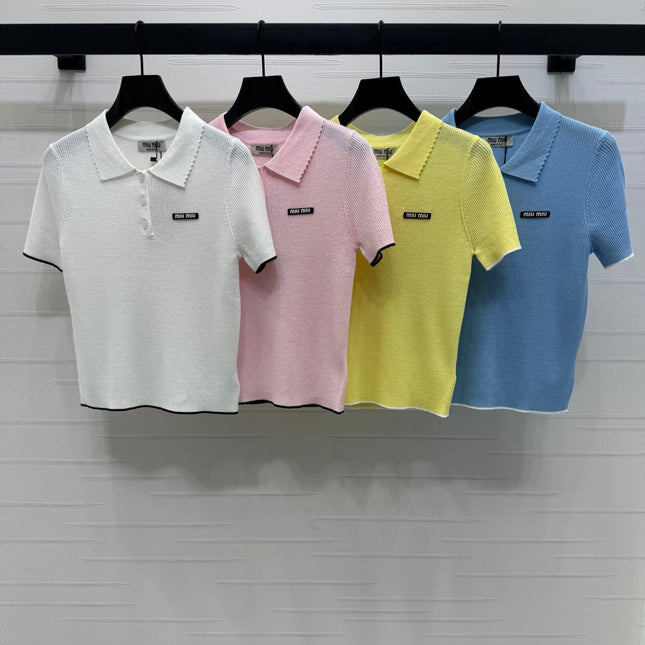MIUMIU SHORT-SLEEVE KNIT POLO 269424