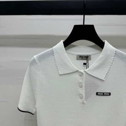 MIUMIU SHORT-SLEEVE KNIT POLO 269424
