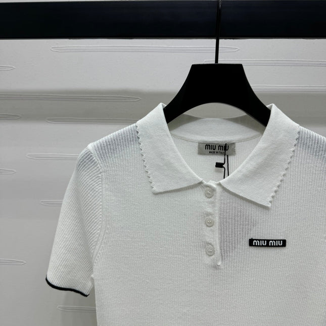 MIUMIU SHORT-SLEEVE KNIT POLO 269424