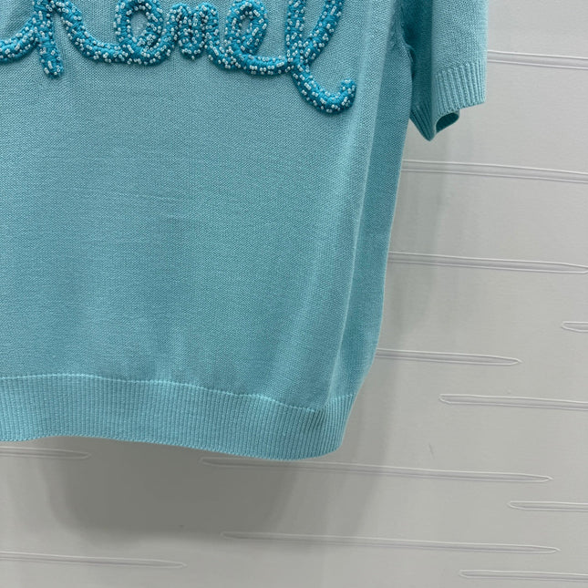 CHANEL SHORT-SLEEVE CREW NECK SWEATER 269417