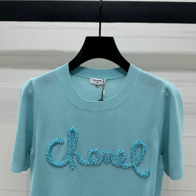 CHANEL SHORT-SLEEVE CREW NECK SWEATER 269417