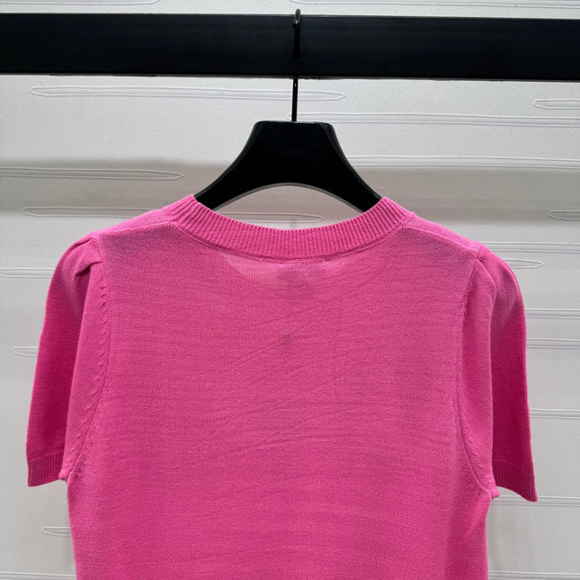 CHANEL SHORT-SLEEVE CREW NECK SWEATER 269418