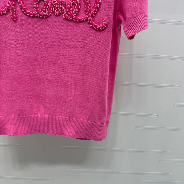 CHANEL SHORT-SLEEVE CREW NECK SWEATER 269418