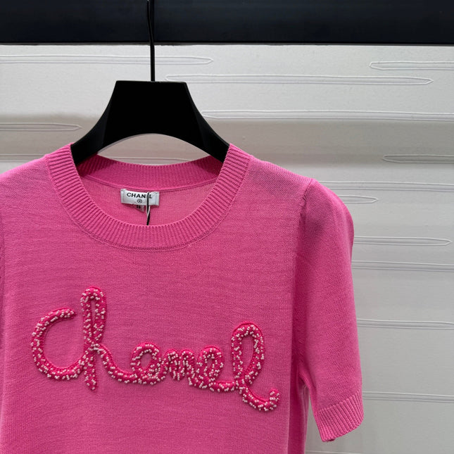 CHANEL SHORT-SLEEVE CREW NECK SWEATER 269418