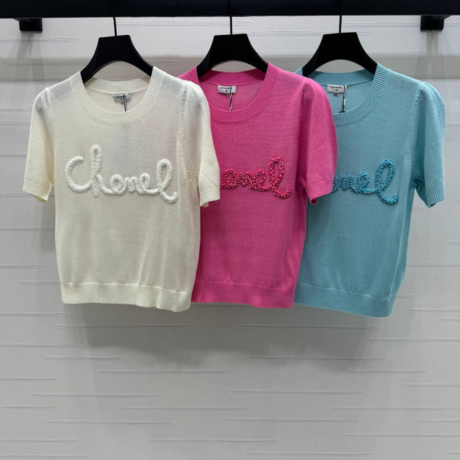 CHANEL SHORT-SLEEVE CREW NECK SWEATER 269419