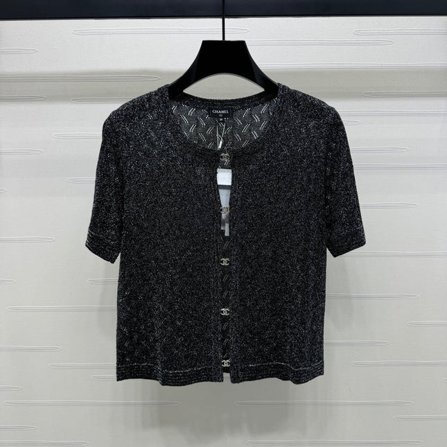 CHANEL SHORT-SLEEVE SEQUINNED KNIT CARDIGAN 269407