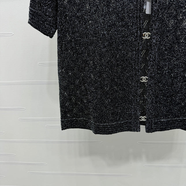 CHANEL SHORT-SLEEVE SEQUINNED KNIT CARDIGAN 269407