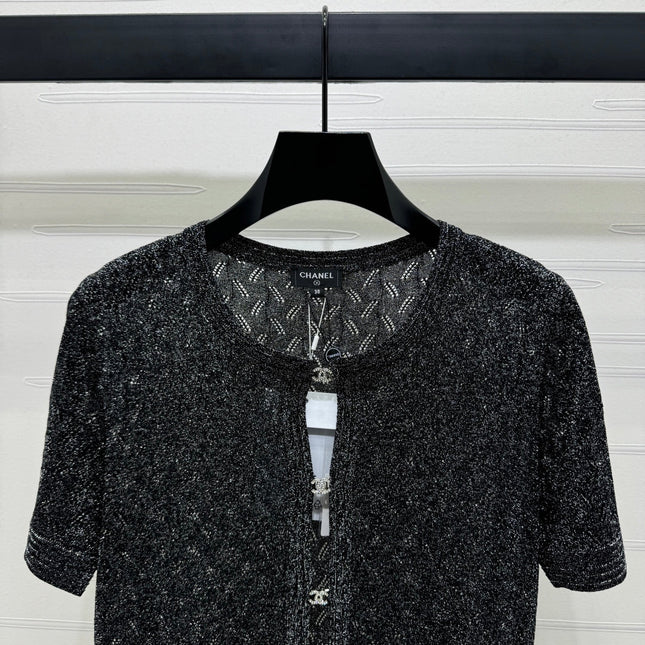 CHANEL SHORT-SLEEVE SEQUINNED KNIT CARDIGAN 269407