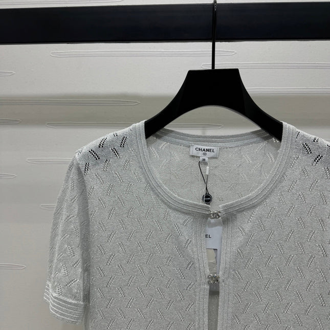 CHANEL SHORT-SLEEVE SEQUINNED KNIT CARDIGAN 269409