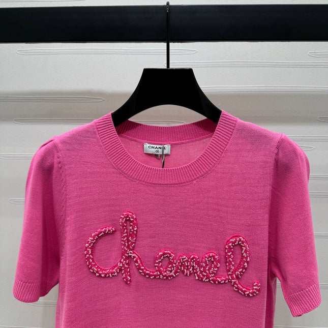 CHANEL SHORT-SLEEVE CREW NECK SWEATER 269418