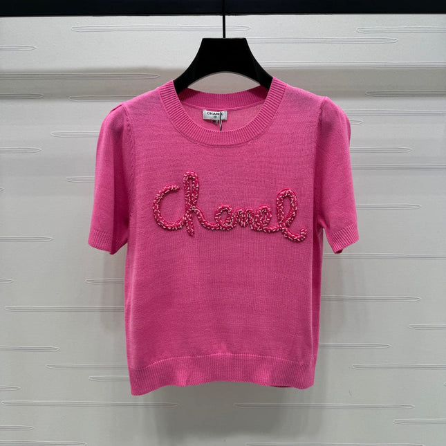 CHANEL SHORT-SLEEVE CREW NECK SWEATER 269418