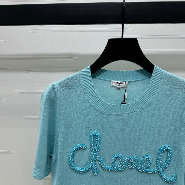 CHANEL SHORT-SLEEVE CREW NECK SWEATER 269417