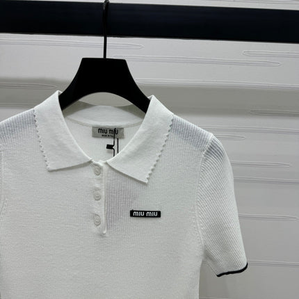 MIUMIU SHORT-SLEEVE KNIT POLO 269424