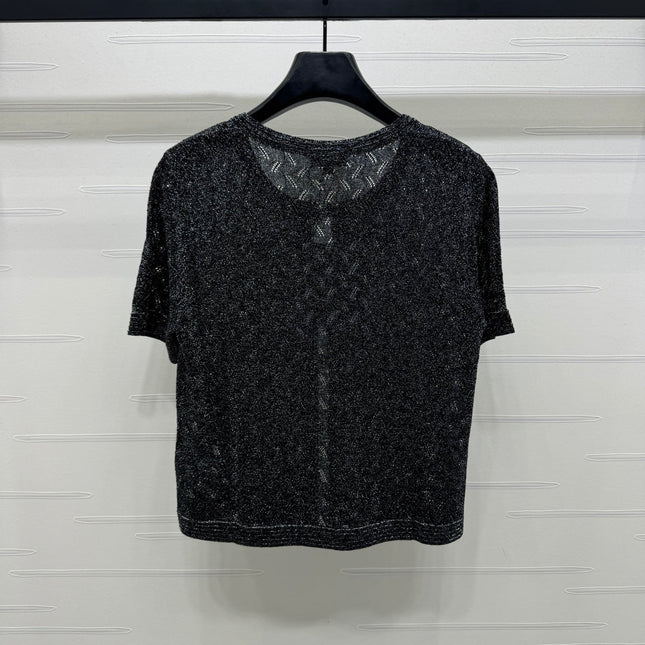 CHANEL SHORT-SLEEVE SEQUINNED KNIT CARDIGAN 269407