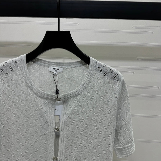CHANEL SHORT-SLEEVE SEQUINNED KNIT CARDIGAN 269409