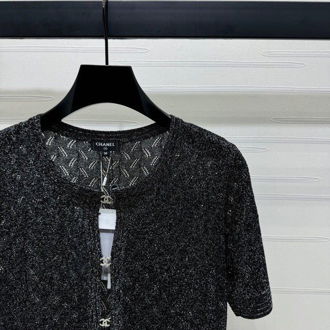 CHANEL SHORT-SLEEVE SEQUINNED KNIT CARDIGAN 269407