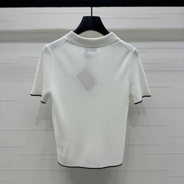 MIUMIU SHORT-SLEEVE KNIT POLO 269424
