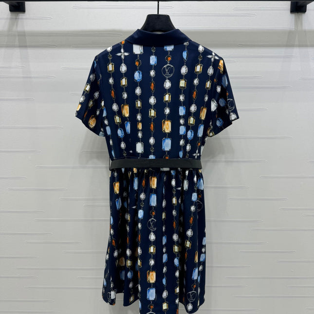 LV SHORT-SLEEVE BELTED DRESS 269529