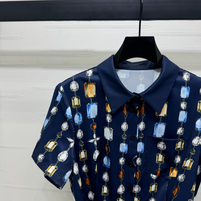 LV SHORT-SLEEVE BELTED DRESS 269529