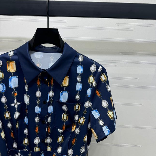 LV SHORT-SLEEVE BELTED DRESS 269529