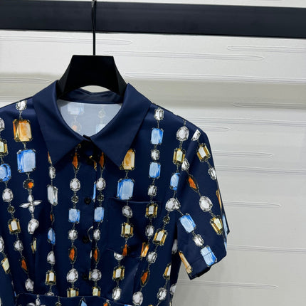 LV SHORT-SLEEVE BELTED DRESS 269529