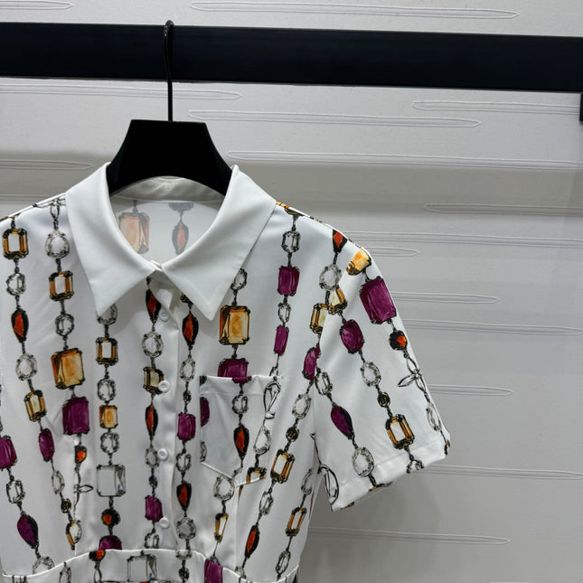 LV SHORT-SLEEVE BELTED DRESS 269527