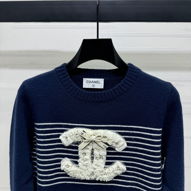 CHANEL CREW NECK LONG-SLEEVE KNIT SWEATER 274954