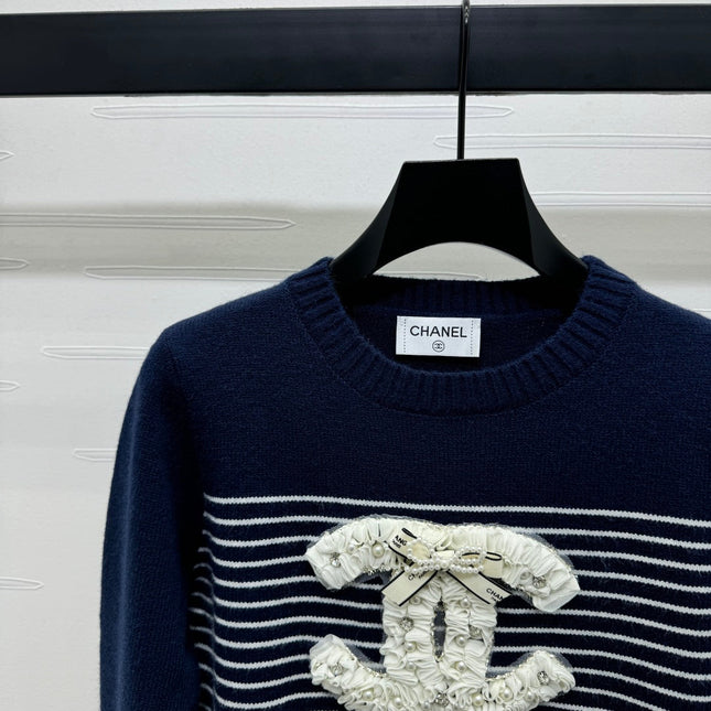 CHANEL CREW NECK LONG-SLEEVE KNIT SWEATER 274954