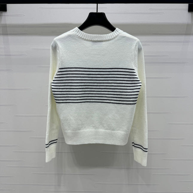 CHANEL CREW NECK LONG-SLEEVE KNIT SWEATER 274953
