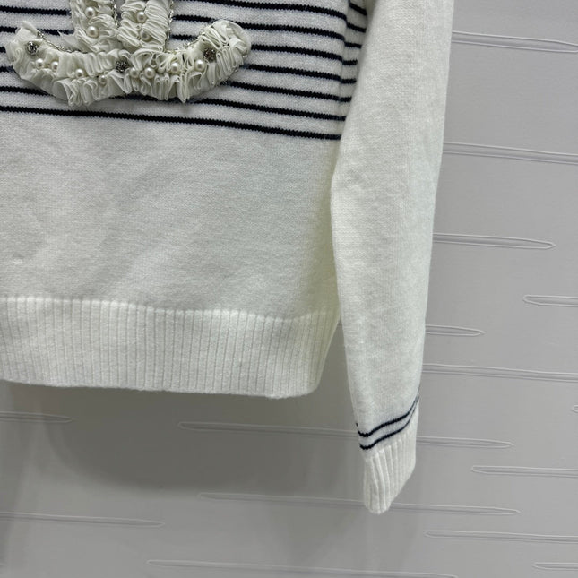 CHANEL CREW NECK LONG-SLEEVE KNIT SWEATER 274953