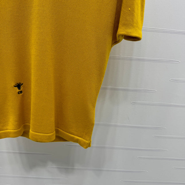 DIOR V-NECK KNITTED SHORT-SLEEVE T-SHIRT YELLOW 274935
