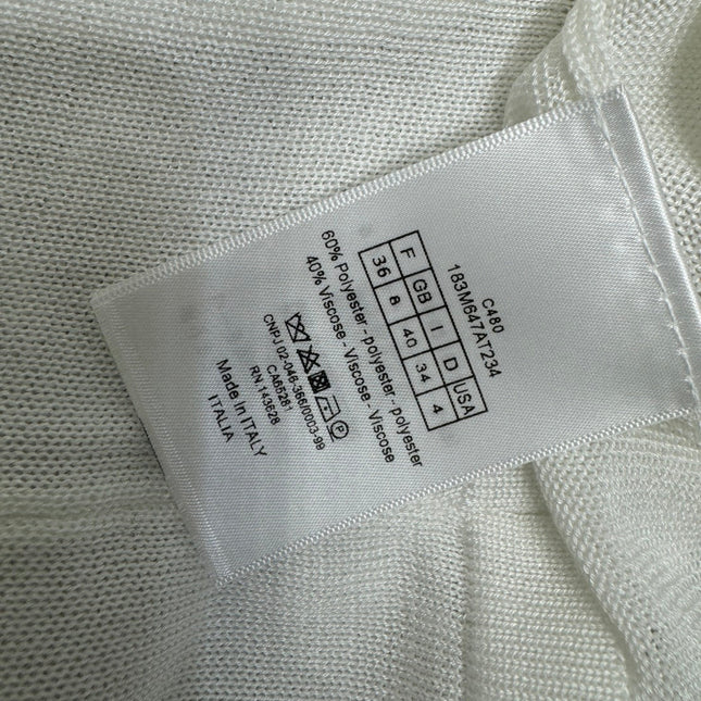 DIOR V-NECK KNITTED SHORT-SLEEVE T-SHIRT WHITE 274934