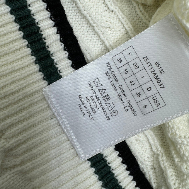 DIOR KNITTED V-NECK SLEEVELESS VEST WHITE 274923